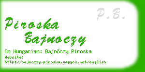 piroska bajnoczy business card